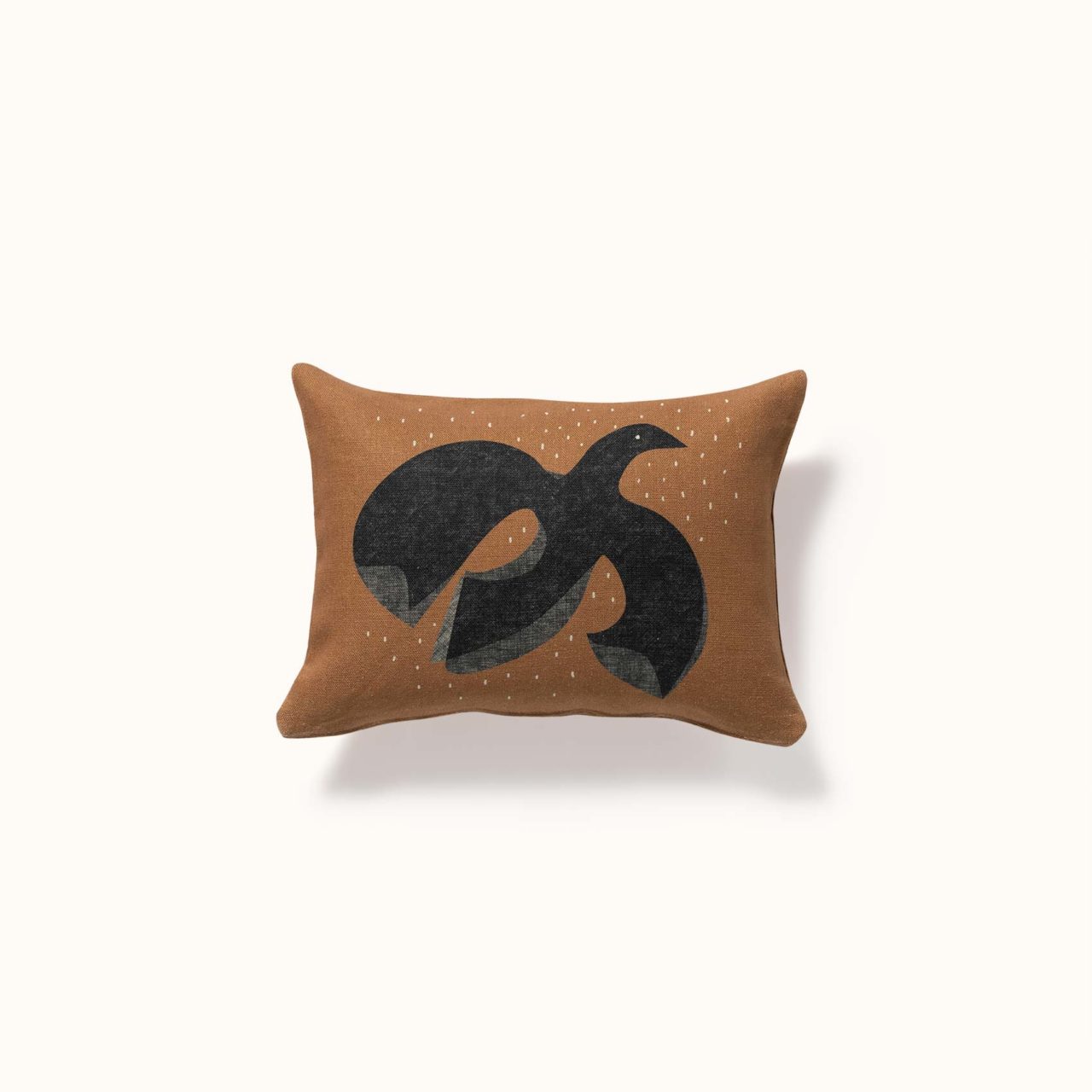 Coussin Carré Vintage Couleur Fauve – Motif Carreaux – Sans Marque