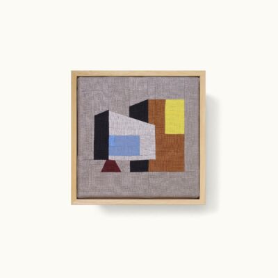 tableaux patchwork représentant une architecture moderniste et colorée