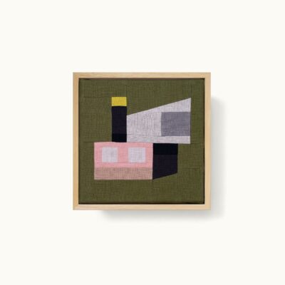 tableaux patchwork représentant une architecture moderniste et colorée